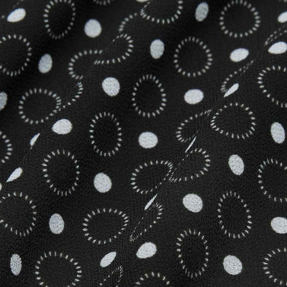Wilfred Margaret Chiffon off the shoulder Midi Dress Black White Polka Dot XS - Picture 3 of 10
